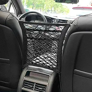 TRIFOOT 3 Layer Dog Car Barrier, Backseat Barrier for Dogs, Four-Side Elasticity Car Net for Dogs, Dog Net for Car, Dog Car Net Barrier for Dog Pet or Kids, Purse Holder for Car