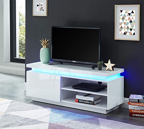 BAITA Cosmos Meuble TV à LED, laqué, 120cm