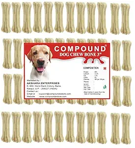 COMPOUND Dog Chew Bone (3 Inches Pack of 1 Kg , Approx 25-30 Bones)