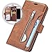 Produktbild Hnzxy Kompatibel mit Samsung Galaxy S10 Plus Hülle,PU Leder Tasche Flip Case Cover Handyhülle Reißverschluss Geldbörse mit 9 Kartenfächer Lederhülle Magnet Handy Schutzhülle Klapphülle,Braun
