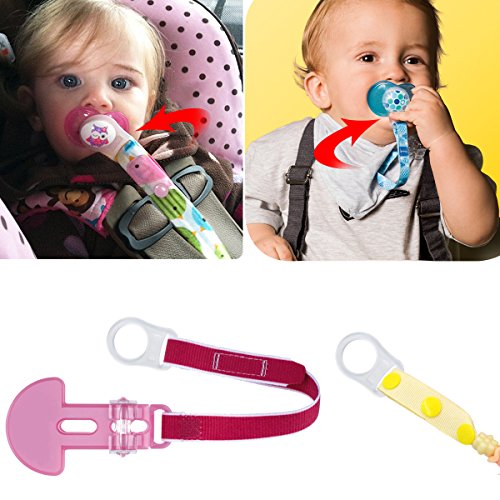 NUOLUX 10 Stück Baby Silikonring Adapter für Schnullerketten - 8