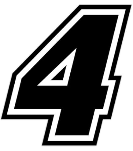 4R Quattroerre.it 13373 Racing Number 3 Moto GP, Black, 10 x 10 cm