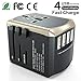 Produktbild Universal Reiseadapter Weltweit Reisestecker-Luxsure Sicherheit Travel Adapter 4 USB Stecker für 190 Ländern USA UK EU AUS Thailand AC Schnelles Ladestecker Internationale Reiseadapter stromadapter