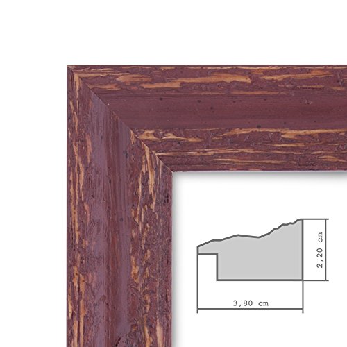 Wand-Spiegel 56×106 cm im Holzrahmen Rot-Braun Shabby-Chic Vintage / Spiegelfläche 50×100 cm - 5