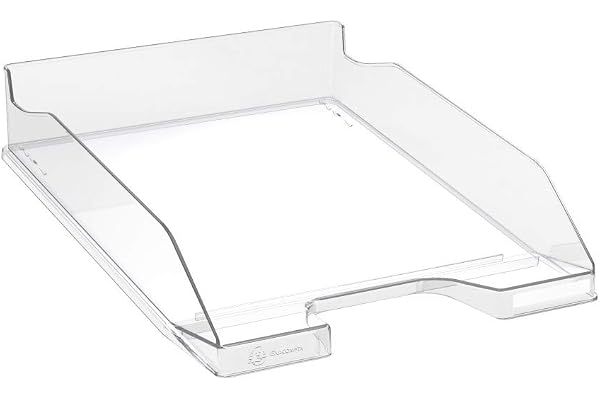 Exacompta - Réf. 113223D - 1 corbeille à courrier COMBO MIDI - dimensions utiles 34 x 25 x 6,5 cm - pour format A4 + - peut contenir 500 feuilles - couleur cristal glossy