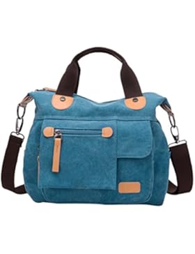 ZKOO Damen Canvas Lässige Umhängetasche Schultertasche Tragetasche Grosse Kapazität Computer Handtasche Schule...