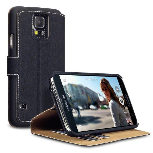 Whaletraders Samsung Galaxy S4, S3, S4 mini, S3 mini and Galaxy Note 3 III Wallet Case Cover Pouch With Free Screen Protector and Mini Stylus (Samsung S3, Black Wallet)