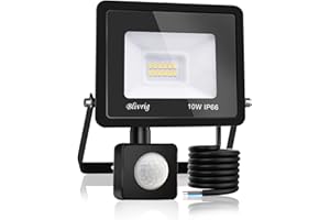 Blivrig 10W Faretto LED da esterno con Sensore di Movimento Bianco Caldo 3000K, 1000LM Faro LED Esterno Bianca Calda, Fari LED IP66 Impermeabile, per Casa, Cortile, Giardino, Garage