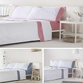 COTTON ARTean IZKI Organic Cotton Bed Sheet Set 150 Coral | Includes 4 pieces: flat sheet, fitted sheet, 2 pillowcases. OEKO-