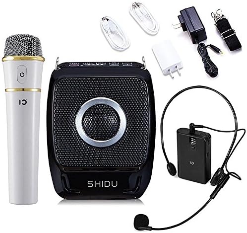 WinBridge S92 Sprachverstärker Bluetooth Lautsprecher Stimmverstärker Karaoke System mit Headset-Mikro Handmikrofon UHF Mikro für Karaoke, Lehrer, Reiseleiter, Trainer with EU Plug