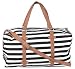 Kleio Unisex Striped Duffle Weekend Bag ( Black ) RS.1899.00