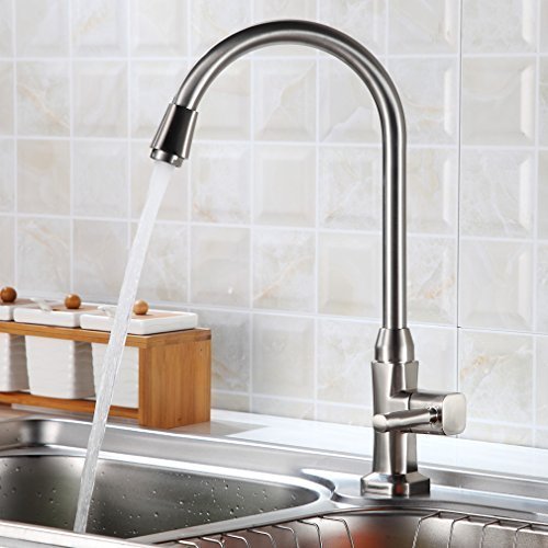 Auralum® Elegant Hochwertig Kaltwasser Armatur Küchenarmatur Wasserhahn für Waschbecken Küche Spüle