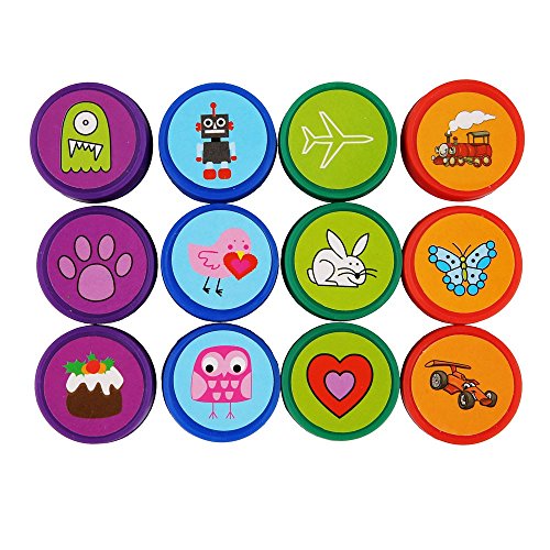 Preisvergleich Produktbild 12 Mini Stempel, verschiedene Motive