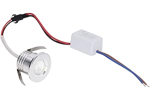BAOK Mini Spot Encastré, Dissipation Thermique Antichoc Mini LED Spot Encastré Argent Corps De Lampe pour Vitrine (Lumière Blanche Positive 6000K)