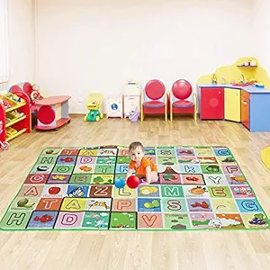 Floric Super Double Sided Water Proof Baby Mat Carpet Baby Crawl Play Mat Kids Infant Crawling Play Mat Carpet Baby Gym Water Resistant Baby Play & Crawl Mat(Size - 4 Feet X 6 Feet)- Multi_03