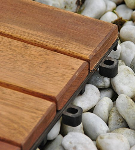 SAM® Terrassenfliese 01 aus Akazien-Holz, Einzelfliese, FSC® 100% zertifiziert, Garten-Fliese, Bodenbelag mit Drainage Unterkonstruktion, Klick-Fliesen für Garten, Terrasse, Balkon - 8