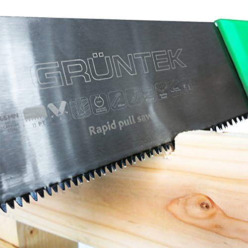 PIRANHA Garten- und Zimmermannsäge mit 2 Sägeblättern für Grob-(8 Zähne) und Feinschnitt (13 Zähne), Handsäge Japansäge Fuchsschwanz mit ZUG-SCHNITT-SYSTEM - 5