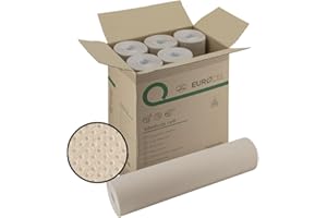 IMBALLAGGI 2000 - Rotolo Carta Lettino Massaggio, 1 Pack x 6 Pezzi 100% Cellulosa Ricilata, Rotoli Carta Lettino Estetista e Terapie Assorbenti, Lenzuolino Medico per Lettino Igienico Monouso 0.6x75M