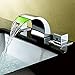 Produktbild Waschbecken Wasserhahn Verbreitet Wasserfall Wasserhahn LED Heiß Und Kalt Mixer 3-Teilige Waschtischarmatur Tap.ZHA-GOO
