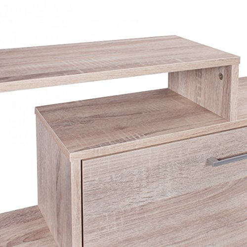 FineBuy Moderner Schuhkipper Holz 2 Fächer Sonoma Eiche 12 Paar Schuhe | Schuhschrank 85 x 24 x 93 cm | Schuhkommode Flur mit Ablage Regal - 6