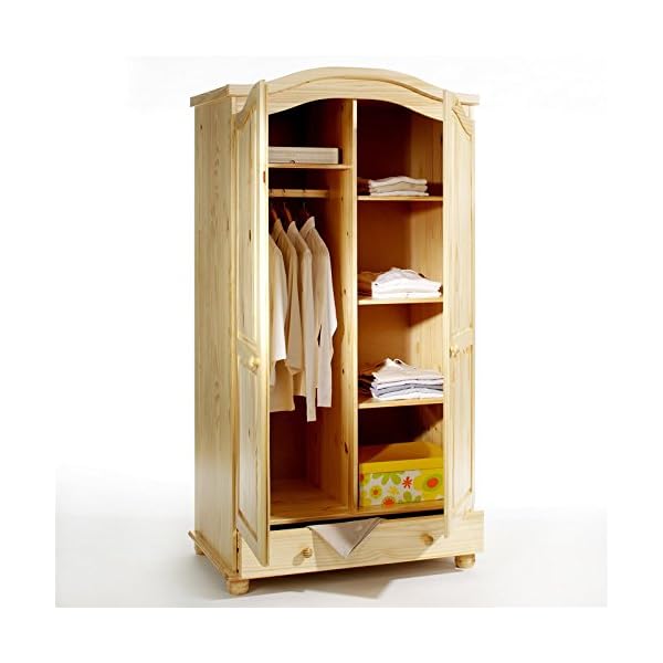 IDIMEX Garderobenschrank Dielenschrank Kleiderschrank Bergen, Kiefer, 2-Türen, Natur im Landhausstil – Bild 4