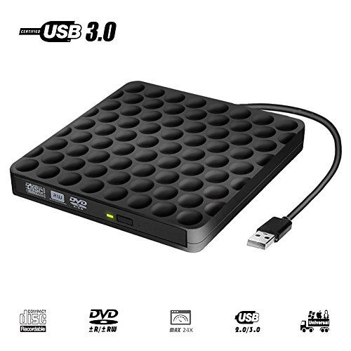 Grabadora CD DVD Externa Lector, USB 3.0 Portátil de DVD óptica RW ROW Reader Writer Player para PC Windows de