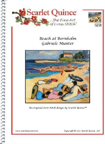 Scarlet Quince MUN002lg Beach at Bornholm by Gabriele Munter Counted Cross Stitch Chart, Large Size Symbols
