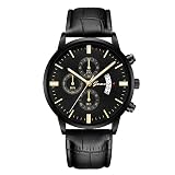 YEARNLY Herren Damen Uhren Männer Sport Chronograph Schwarz Edelstahl Armbanduhr Luxus Design Business Datum Kalender Modisch Analog Quarzuhr