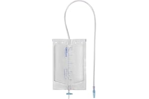 CLINIMED CliniSure 2L Sterile Night Urine Drainage Bags (10 Pack) - Secure Universal Ridged Connector, Leak-Free Non-Return Valve-Compatible with Indwelling & Intermittent Catheters, Soft Tubing with Lever Tap