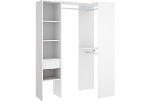 DEKIT GRUPO RIMOBEL SUIT - Cabina Armadio con doppio montaggio in linea o ad angolo – BIANCO – 187 x 98,1 x 41,8 cm