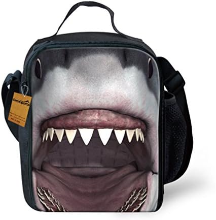 OrrinSports 3D Print InsulatedLunch Bag Totes Keep Hot And Cold For Kids Shark