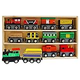 DIFERENTES DISEÑOS: En nuestro set vienen locomotoras, vagones de pasajeros, vagones de carga, volquete para minería de oro, camión petrolero, remolque carbón y más. Conecte las piezas, póngalas en las vías férreas y empújelas para que vayan más rápido. Horas de diversión para todos.