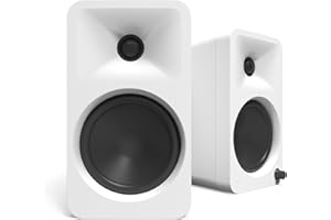 Kanto ORA4 140W Powered Reference Speakers with Bluetooth 5.0 and USB-C Input | 4 Woofers | Bi-Amplified | Reference Quality Sound | Pair | White