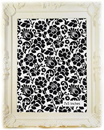 7x5 Inches Shabby Chic White Photo Frame Ornate French Rococo Style (7x5)