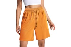 EBANKU Women's High Waisted Athletic Shorts with Pockets, Perfect for Running, Gym, and Lounge, White, One Size