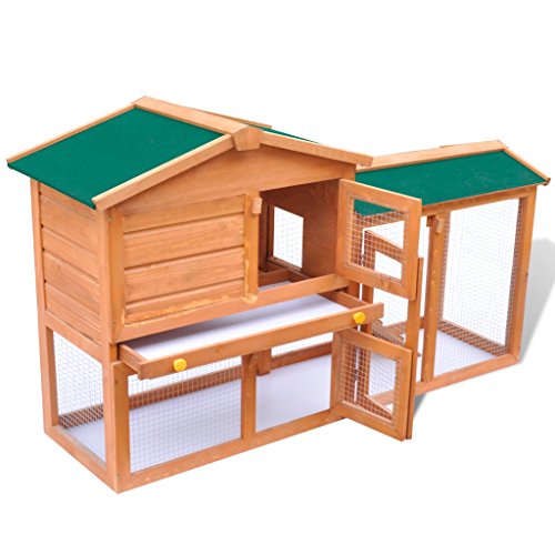 vidaXL Holz Kaninchenstall Hasenstall Kaninchenkäfig Hasenkäfig Kleintierhaus XXL - 3