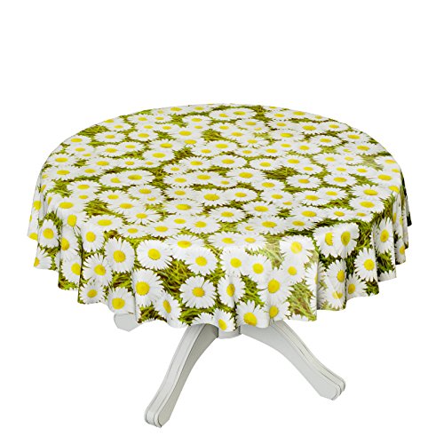 Oil Cloth Table Cloth Washable Tablecloth Chamomile - Various Sizes Available, Plastic, Colourful, Rund 100cm