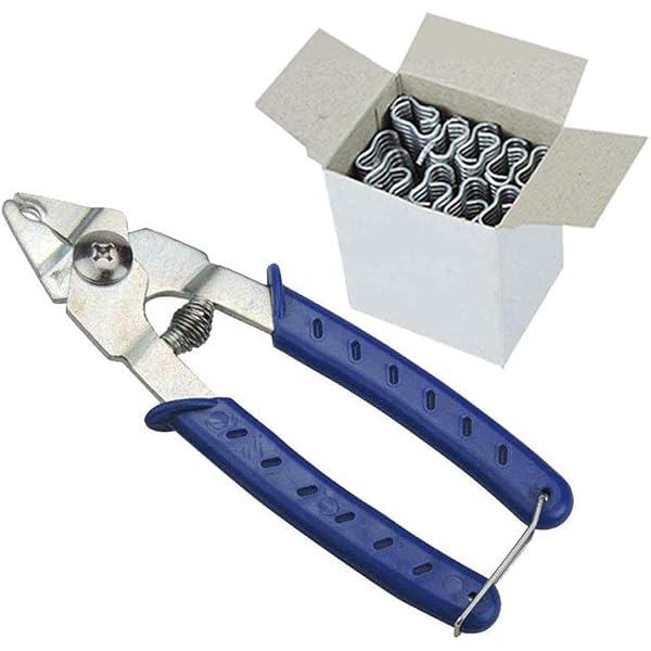 Drake Off Road Hog Ring Pliers Set With 200 Rings - Straight & 45° Bend For Upholstery, Seat Covers