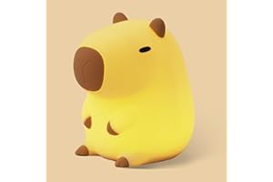 Ammonite Capybara Regalo Luz Nocturna Habitación Infantil, Linda Lámpara de Cerdo de Agua para Niños, Luz de Noche de Silicona Suave USB Touch Niños Decoración como Navidad Cumpleaños Regalos para