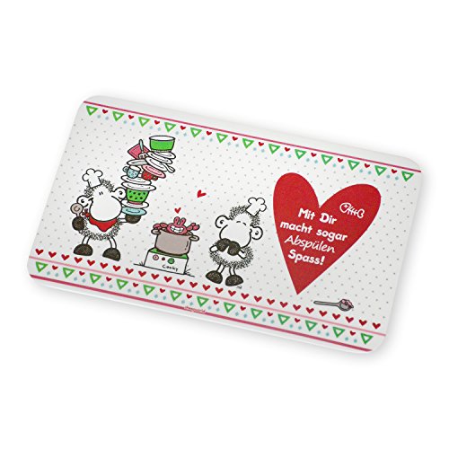 Preisvergleich Produktbild Sheepworld 43839 Schneidebrett Mit Dir Macht sogar Abspülen Spass!