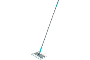 Beldray Anti-Bac Clip-to-Grip All-Surface Mop - Large Mop Head, Tiles/Floor/Window/Mirrors, Hygienic Push Release Handle, 360° Swivel Head, 4 Machine Washable Cloths, Cleaning & Dusting, Wet & Dry