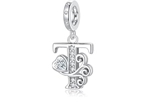 TIZU Letter Charms for Pandora Bracelets Silver Alphabet Initial Charms Bead Pendant Jewelry Gift for Women Girls