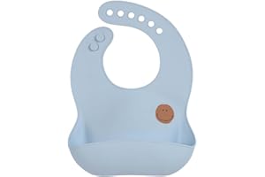 LÄSSIG Baby Silikon Lätzchen Kleinkinder Lätzchen mit Auffangschale spülmaschinengeeignet/Happy Rascals Smile