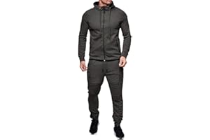 amropi Tute da Ginnastica Uomo Maniche Lunghe Felpa con Cappuccio e Jogging Pantaloni Sportiva Set
