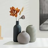 Set of 3 Ceramic Vases, Decorative Vases Aesthetic Neutral Boho Scandinavian Deco Vases, Modern Farmhouse Decor, for Living R