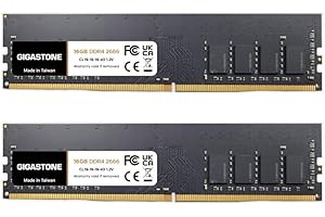 [DDR4 RAM] Gigastone Desktop RAM 32GB (2x16GB) DDR4 Ram 32GB DDR4-2666MHz PC4-21300 CL19 1.2V UDIMM 288 Pin/Polig Ungepuffert Nicht-ECC Computer Speicher RAM (Nur PC-Desktop)
