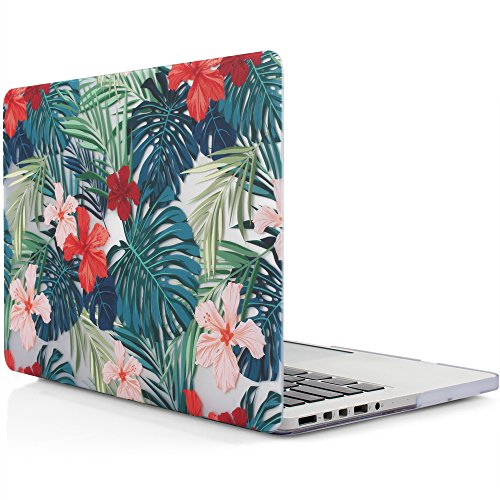iDOO MacBook Schutzhülle / Hard Case Cover Laptop Hülle [Für MacBook Pro 13 Zoll Retina – ohne CD-Laufwerk: A1425/A1502] - matt, tropische Palmen