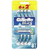 Gillette Blue3 Cool Use Horse Razor 8 pack