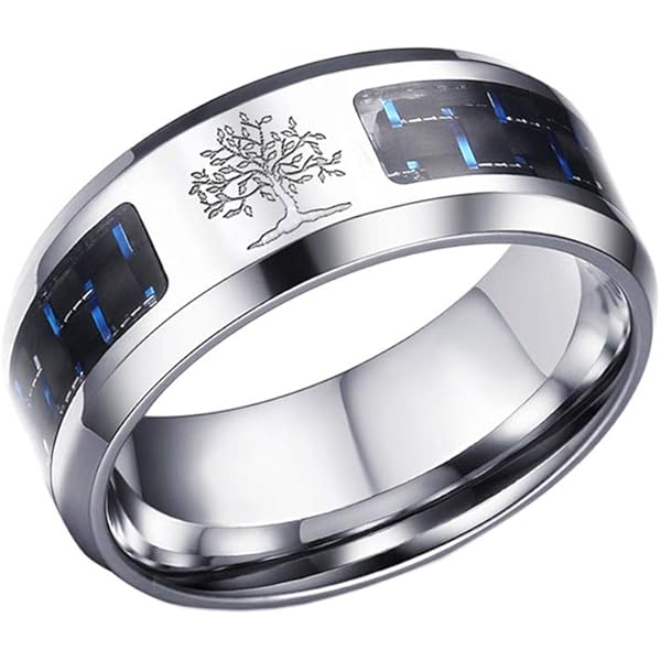Bague Homme Zense En Acier Effet Boisé Avec Flèche - ZR0173 (neuf)