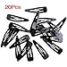 Gleader 20 X Black Snap Prong Clips for Girls Hair Bows 2.21" HOT